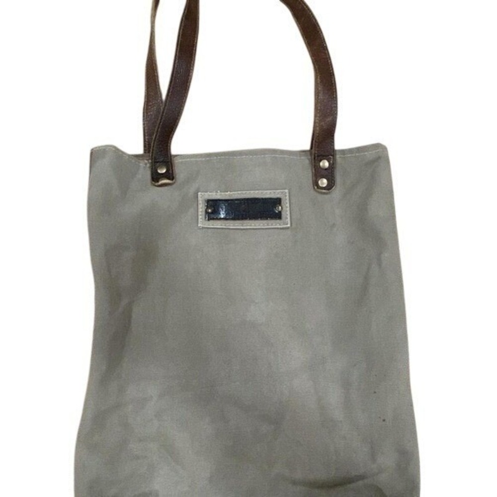 Vintage Addiction Canvas Tote Bag Leather Straps "You Cant Buy Love.." Retro - Picture 2 of 7